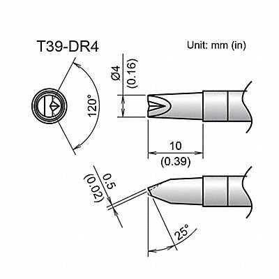 Tip V-Groove 4 X 10mm FX-9701/9702