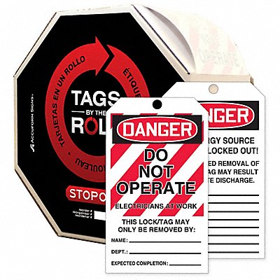 Danger Tag By The Roll 6-1/4X3 PK100