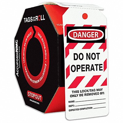 Danger Tag By The Roll 6-1/4X3 PK100