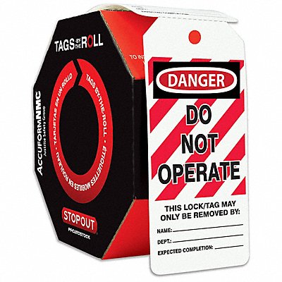 Danger Tag By The Roll 6-1/4X3 PK250