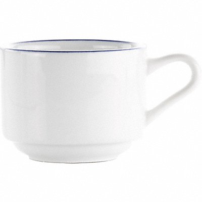 Cup 8 fl oz European White w/Blue PK36