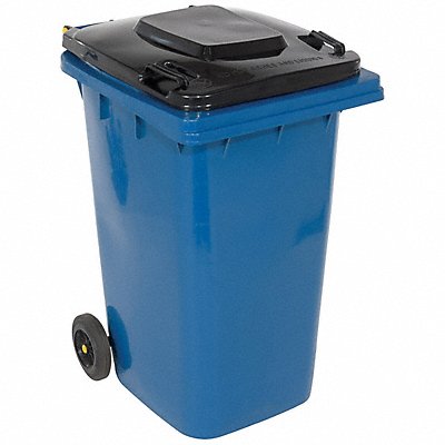 Trash Can 64 gal Blue Polyethylene