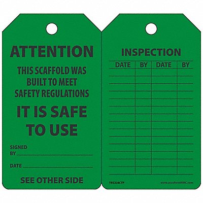 Safety Tag 5 3/4in H 3 1/4in W PK25