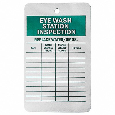 Eye Wash/Shower Record Tag Aluminum PK25