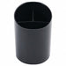 Pencil Cup Black Plastic 3 Compartments