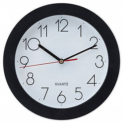 Round Wall Clock Black 9-3/4 