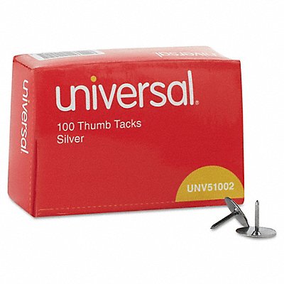 Thumb Tacks Steel Head 3/8 Dia PK100