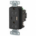 USB Receptacle Black 1/2 hp