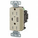 USB Receptacle Ivory 1/2 hp