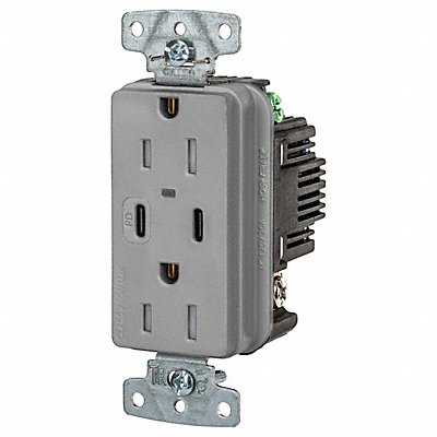 USB Receptacle Gray 1/2 hp