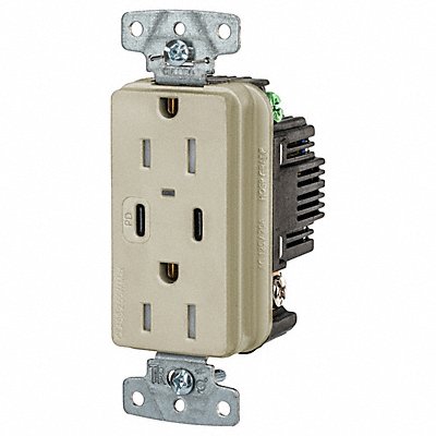 USB Receptacle Ivory 1/2 hp