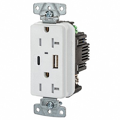 USB Receptacle White 1 hp