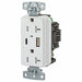 USB Receptacle White 1 hp