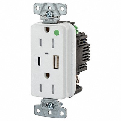 USB Receptacle White 1/2 hp