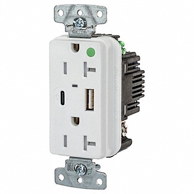 USB Receptacle White 1 hp