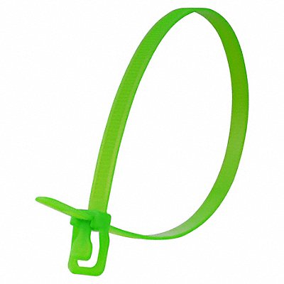 Releasable Tie Fluor. Green Nylon PK20