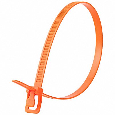 Releasable Tie Fluor. Orange Nylon PK20