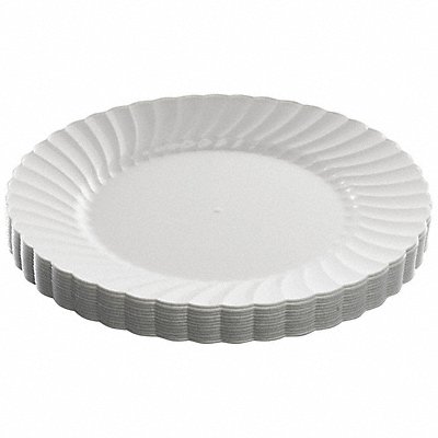 Disposable Plastic Plate 9 in White PK12