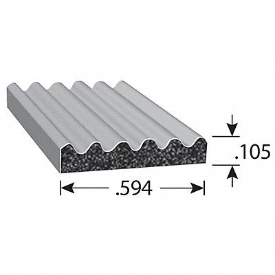 Rubber Seal 109/1000 H 25 ft L Ribbed