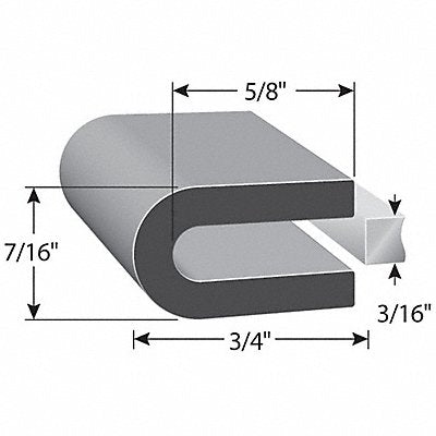 Rubber Edging 7/16 H 50 ft L 3/4 W