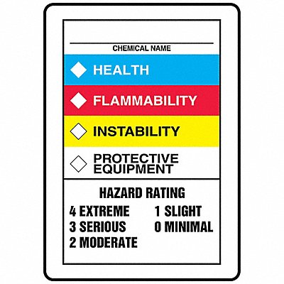 Chemical Label 10 in H 7 in W