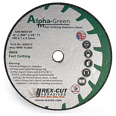Alpha Green Cut Off Wheel 4 x .045 x 3/8