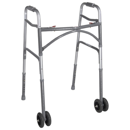 Bariatric Dual Release Folding Walker with Wheels