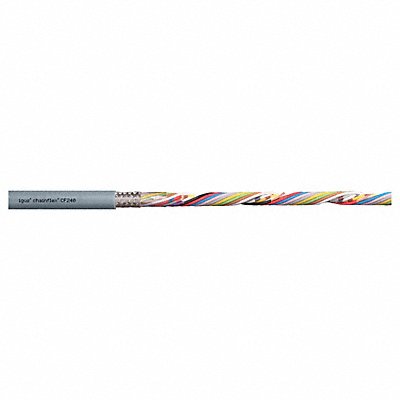 Data Cable PVC 0.22 in dia Silver Gray