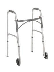 Dual Release Folding Walker with Wheels