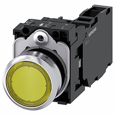 Illuminated Push Button Yellow 22mm LED