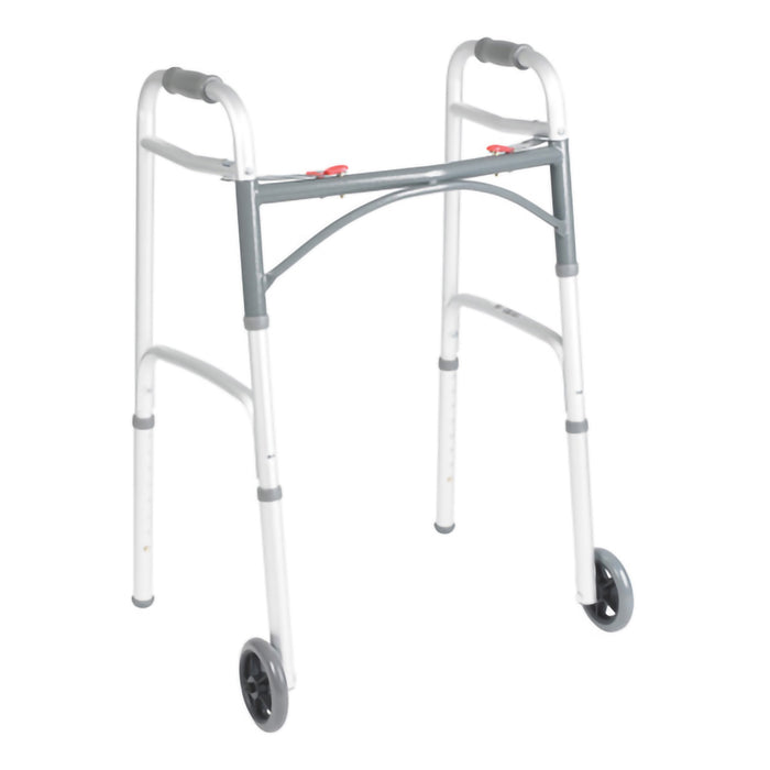 Dual Release Folding Walker with Wheels