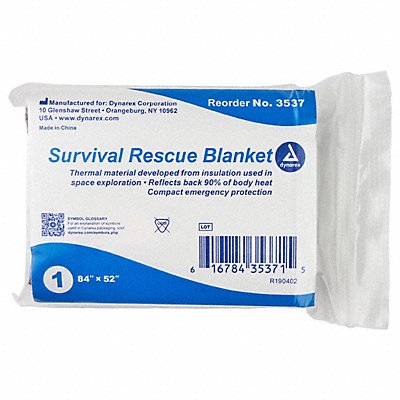 Survival Rescue Blnkt Slvr 84x52in PK120