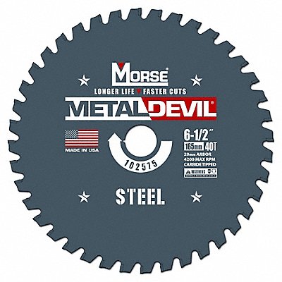 CIRC BLADE 6-1/2 40T 20MM STEEL