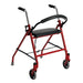 Dual Release Folding Walker with Wheels and Seat