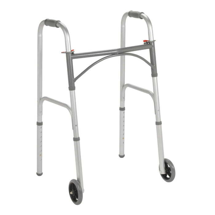 Dual Release Folding Walker with Wheels