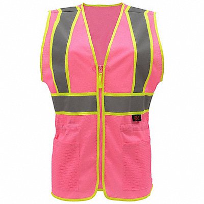 High-Visibility Vest Zipper Pink L/XL