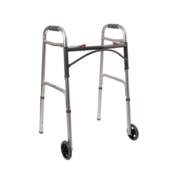 Dual Release Folding Walker with Wheels