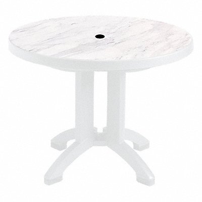 Aquaba 38 Round Table in White