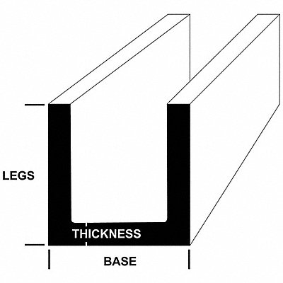 Aluminum Channel 6061 36 in Overall L