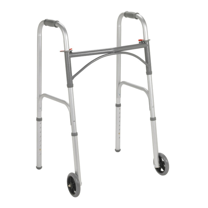 Dual Release Folding Walker with Wheels