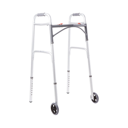 Dual Release Folding Walker with Wheels