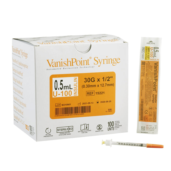 Safety Insulin Syringe with Needle