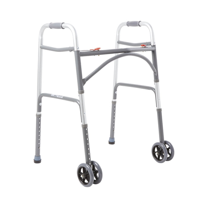 Bariatric Dual Release Folding Walker with Wheels